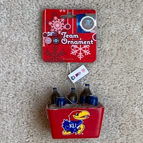 KU - University of Kansas Cooler Ornament, Forever Collectibles Team Ornament - Picture 1 of 10